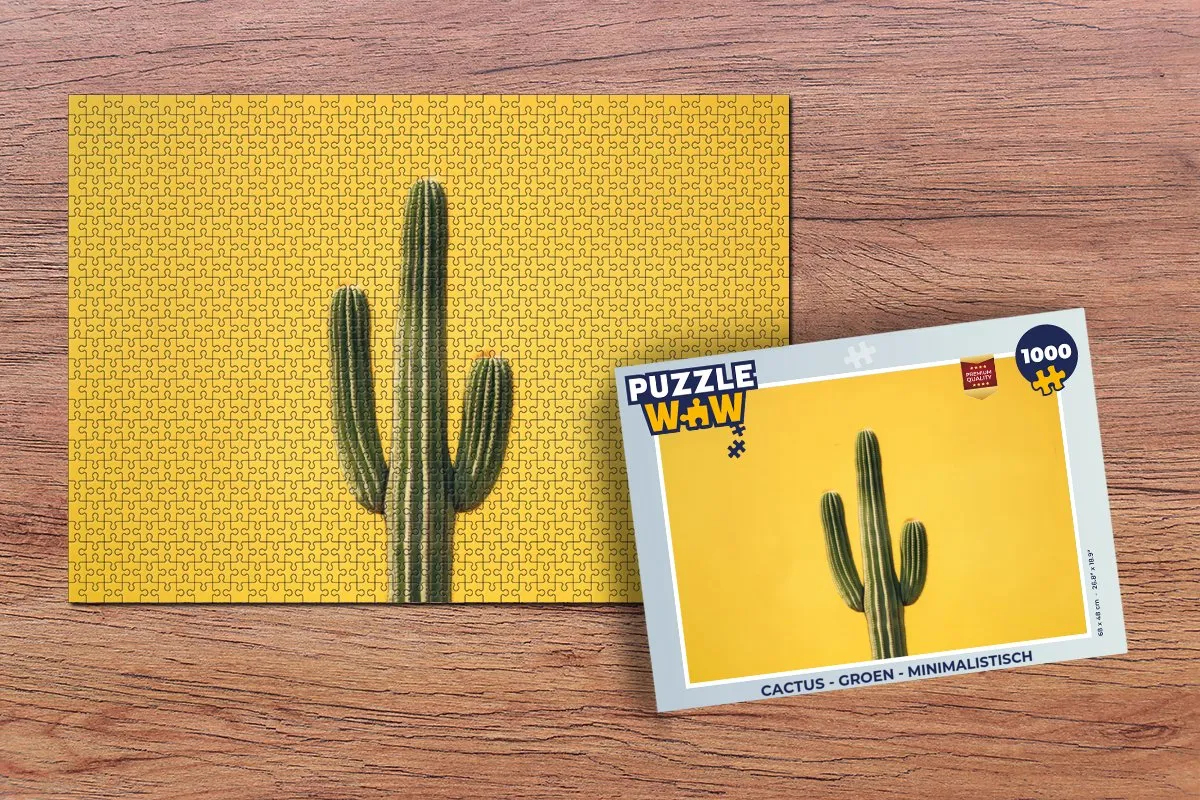 PuzzleWow Minimalistisch Cactus Legpuzzel 1000 Stuks