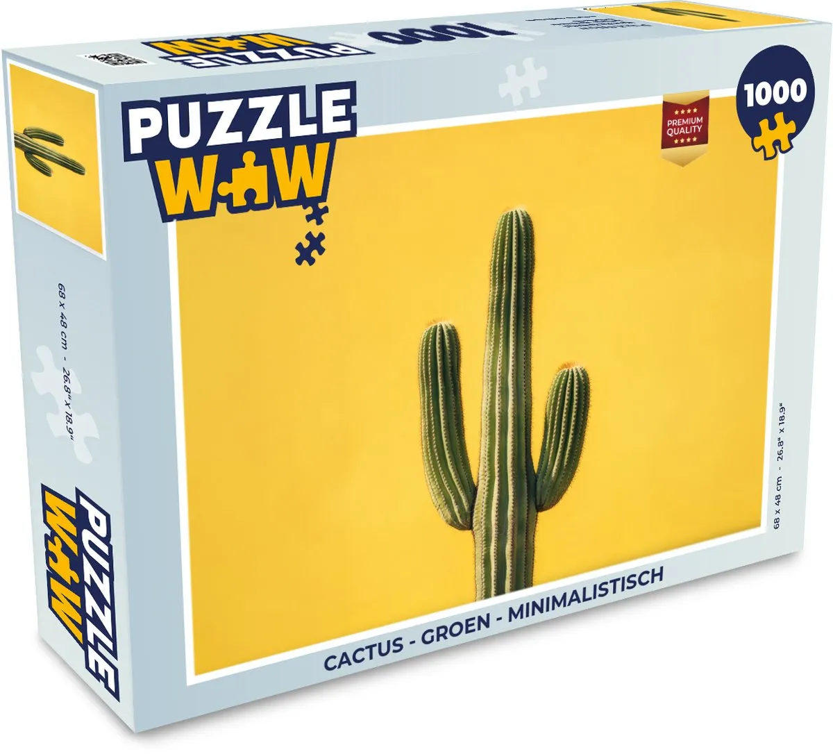 PuzzleWow Minimalistisch Cactus Legpuzzel 1000 Stuks
