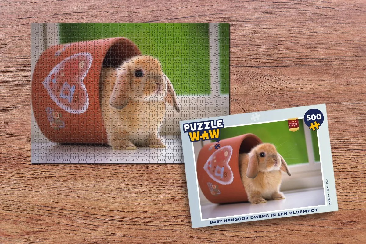 PuzzleWow Baby Hangoor Dwerg Bloempot Legpuzzel 500 Stuks - Multicolor