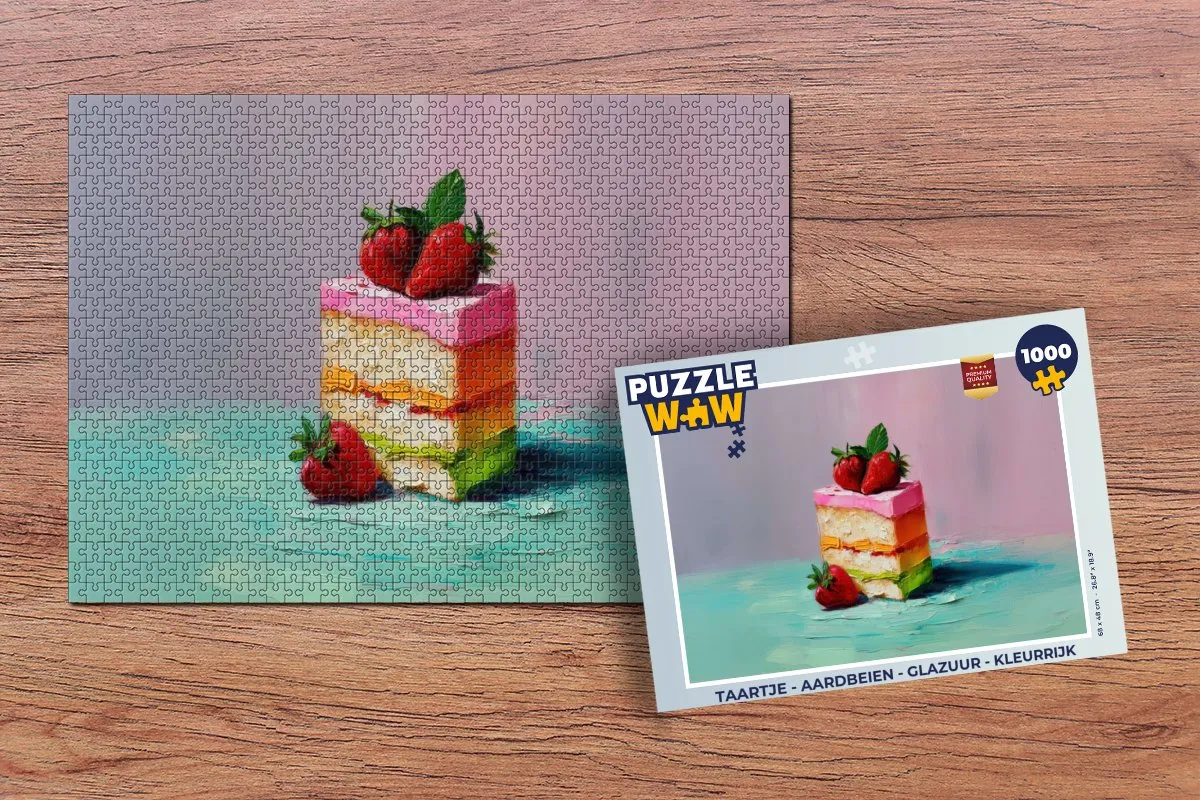 PuzzleWow Taartje Aardbeien Legpuzzel 1000 Stuks - MPN 8721406821687