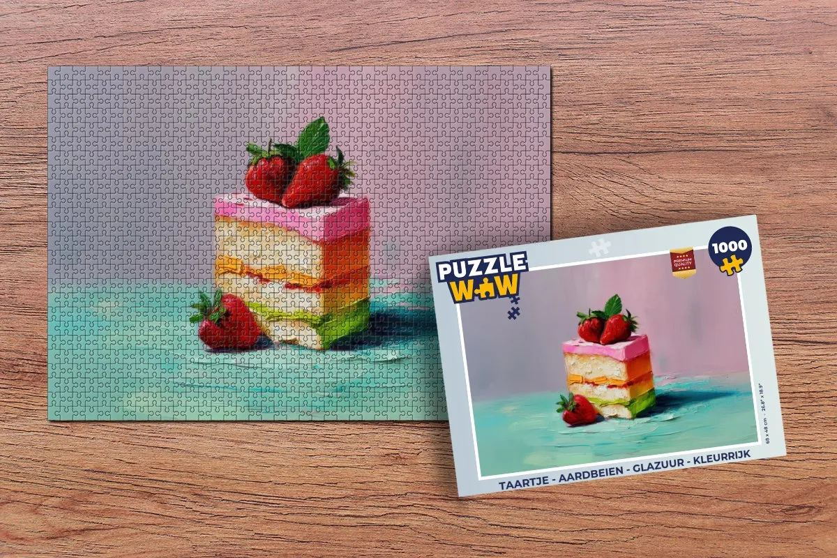 PuzzleWow Taartje Aardbeien Legpuzzel 1000 Stuks - MPN 8721406821687