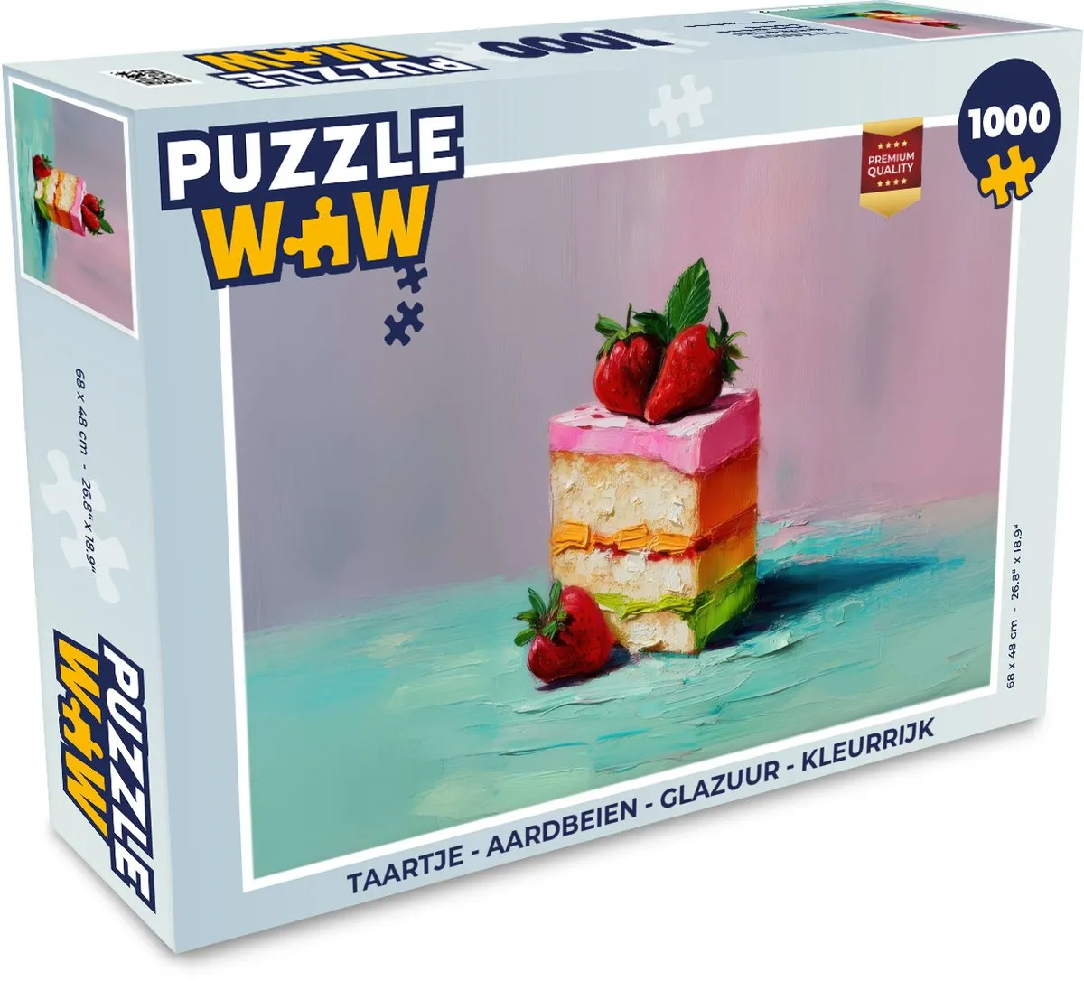 PuzzleWow Taartje Aardbeien Legpuzzel 1000 Stuks