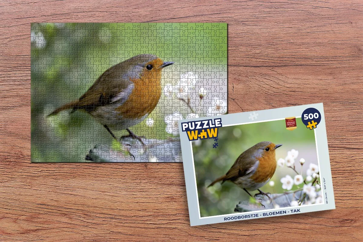 PuzzleWow Puzzel Roodborstje 500 Stuks - Multicolor