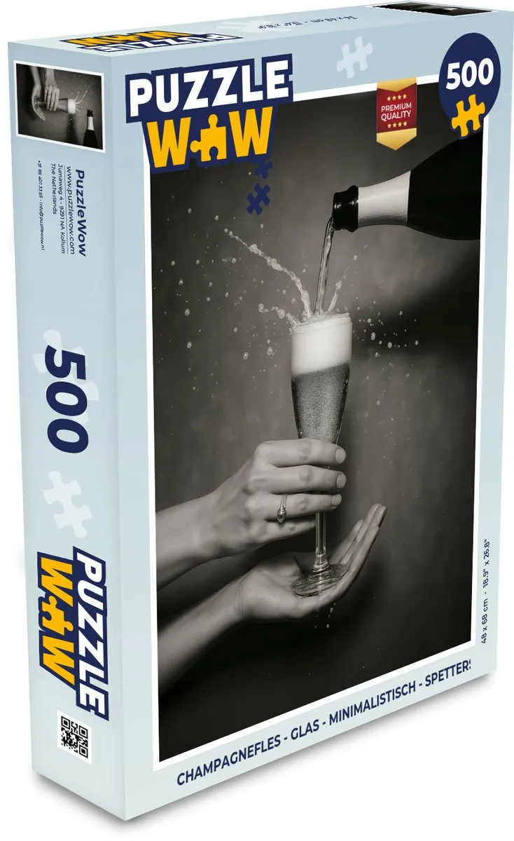 PuzzleWow Champagnefles Legpuzzel 500 Stuks