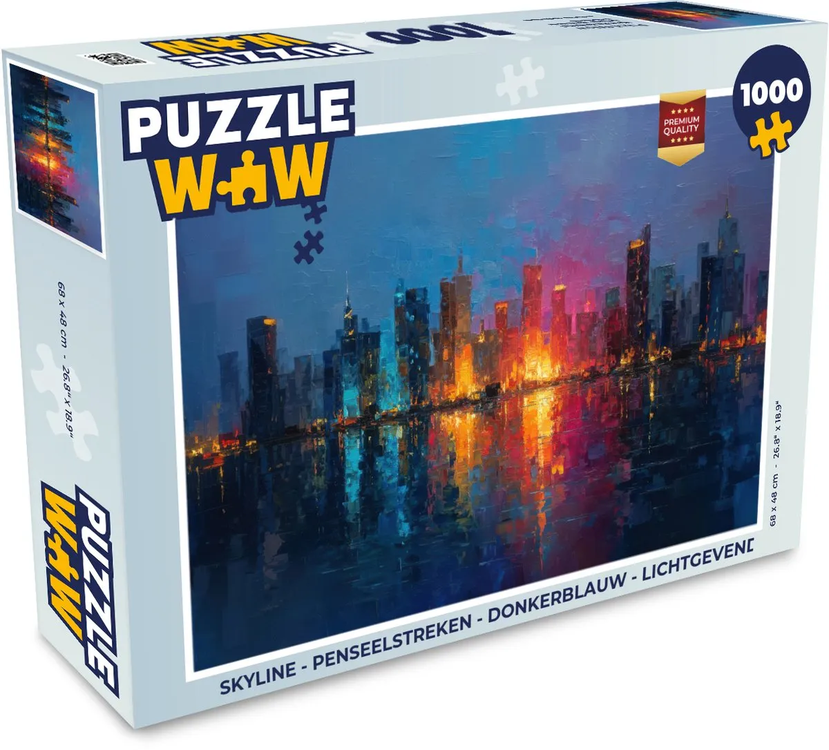 PuzzleWow Skyline Penseelstreken Legpuzzel 1000 Stuks