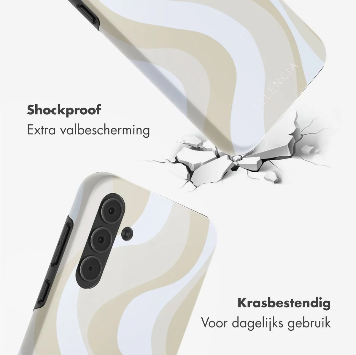 Selencia Hoesje Samsung Galaxy A55 Desert Waves Beige
