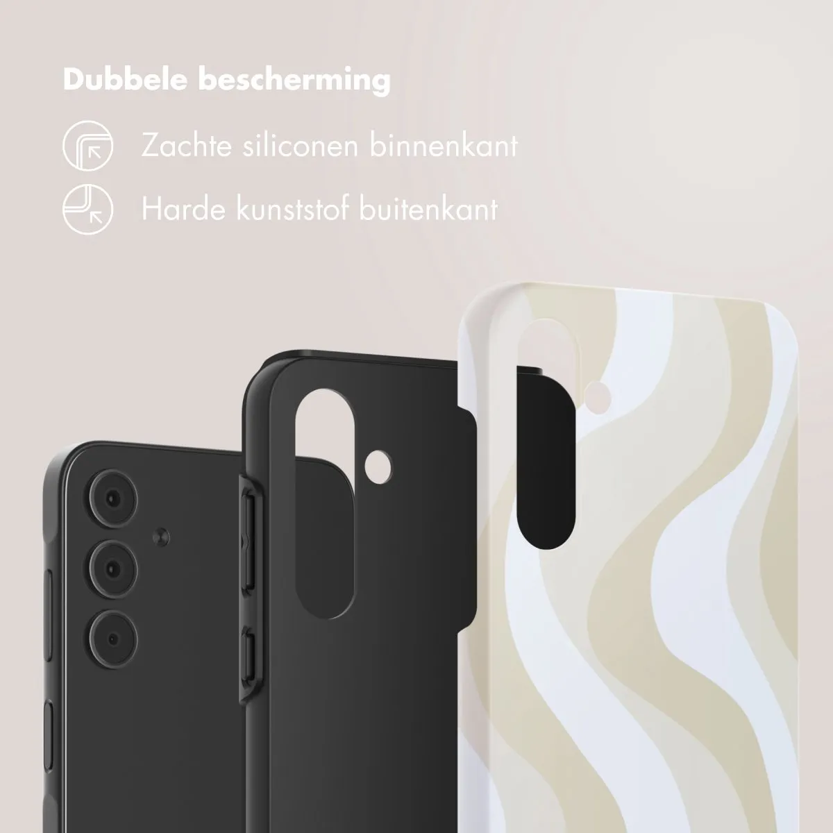 Selencia Hoesje Samsung Galaxy A55 Desert Waves Beige