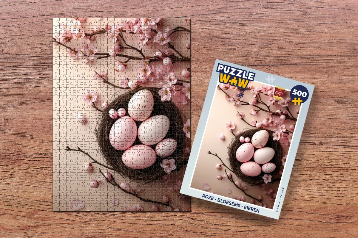 PuzzleWow Roze Bloesems Eieren Legpuzzel 500 Stuks - 8721172701824