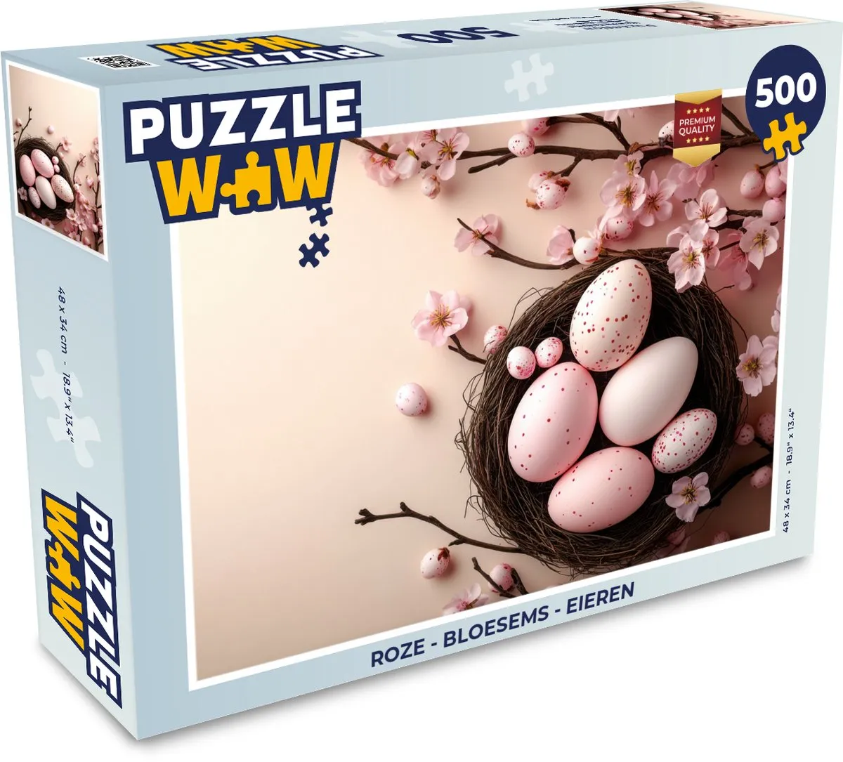 PuzzleWow Roze Bloesems Eieren Legpuzzel 500 Stuks - 8721172701824