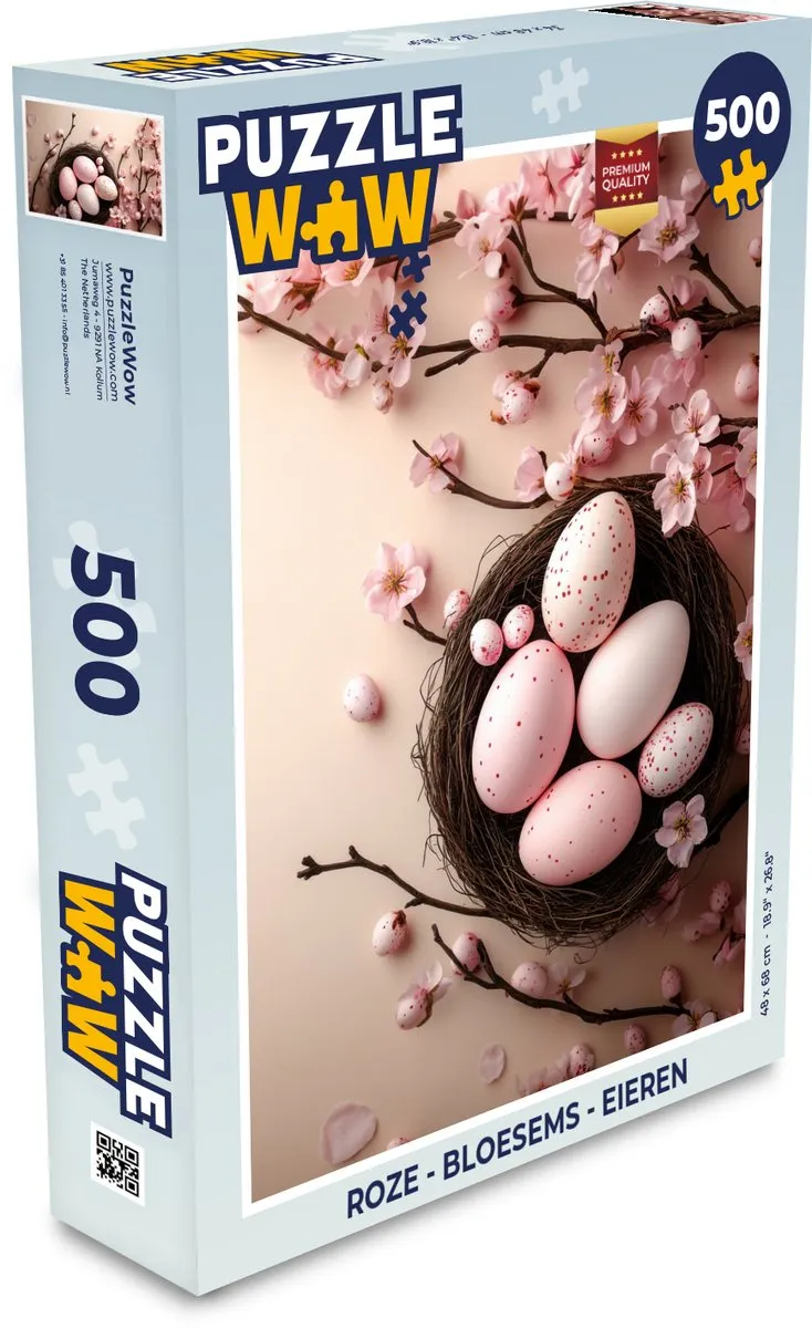 PuzzleWow Roze Bloesems Eieren Legpuzzel 500 Stuks - 8721172701824