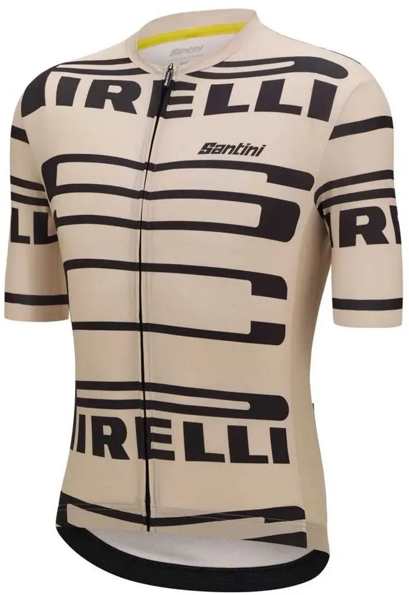 Santini Pirelli Wielertrui Korte Mouw - Beige - XXL - afbeelding 3 van 3