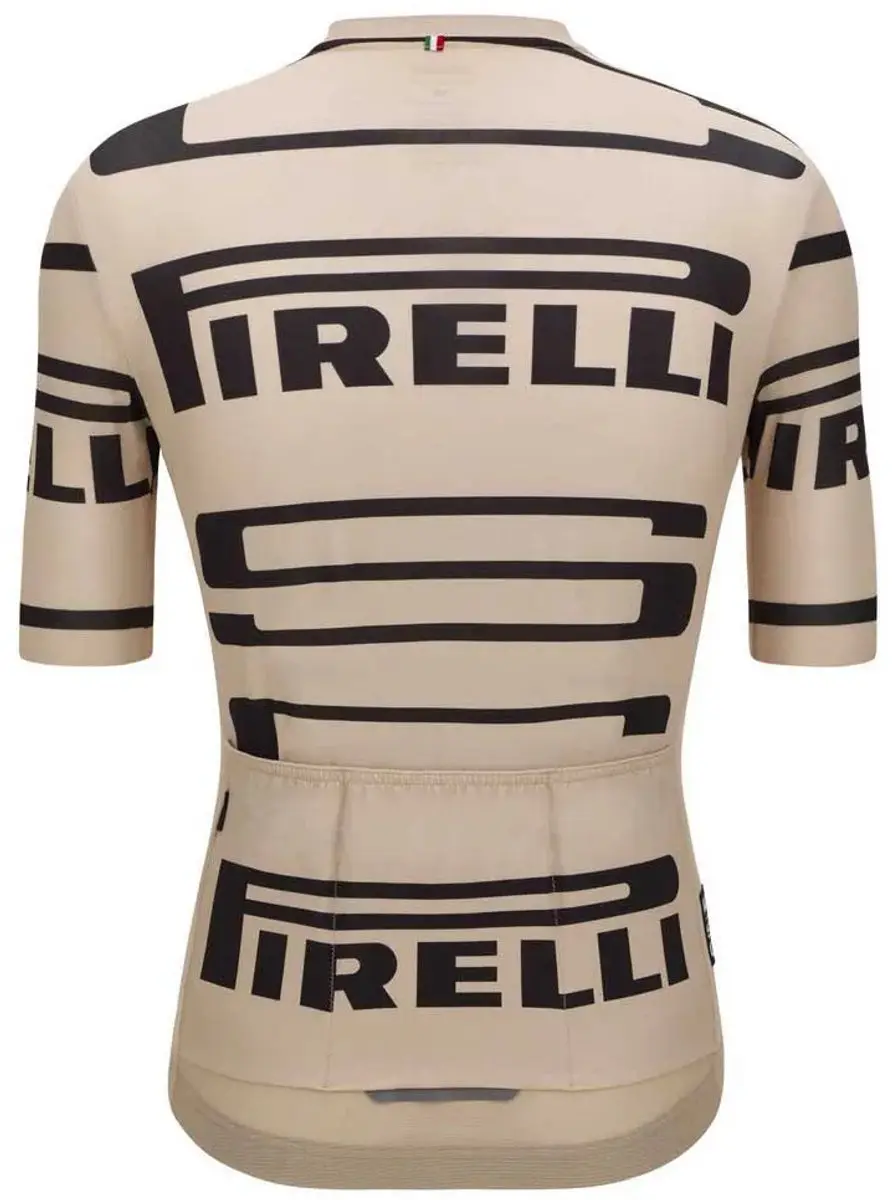 Santini Pirelli Wielertrui Korte Mouw - Beige - XXL - afbeelding 2 van 3