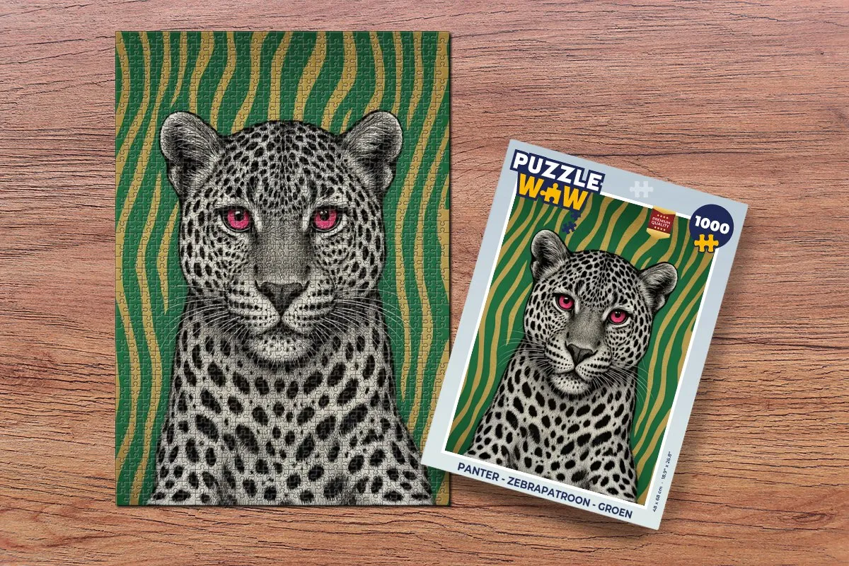 PuzzleWow Panter Legpuzzel 1000 Stuks - Zebrapatroon