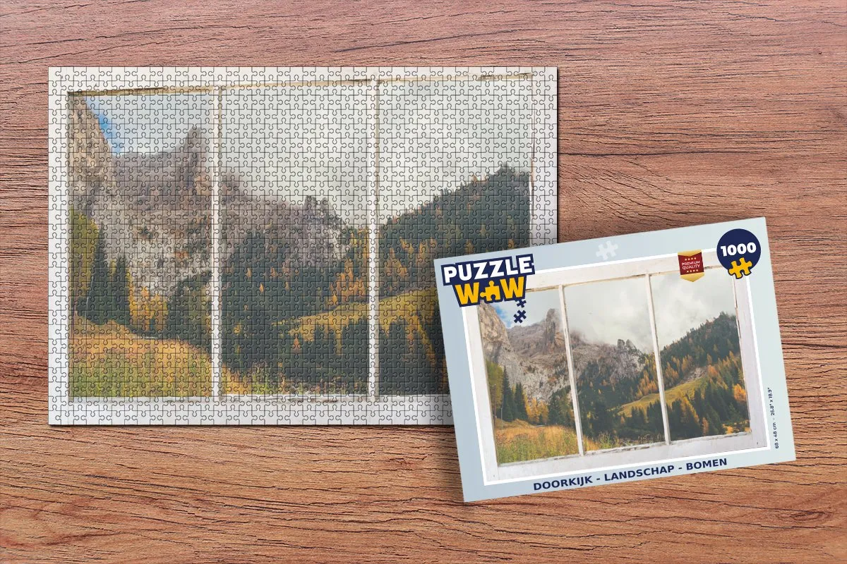 PuzzleWow Doorkijk Landschap Boom Legpuzzel 1000 Stuks - Multicolor