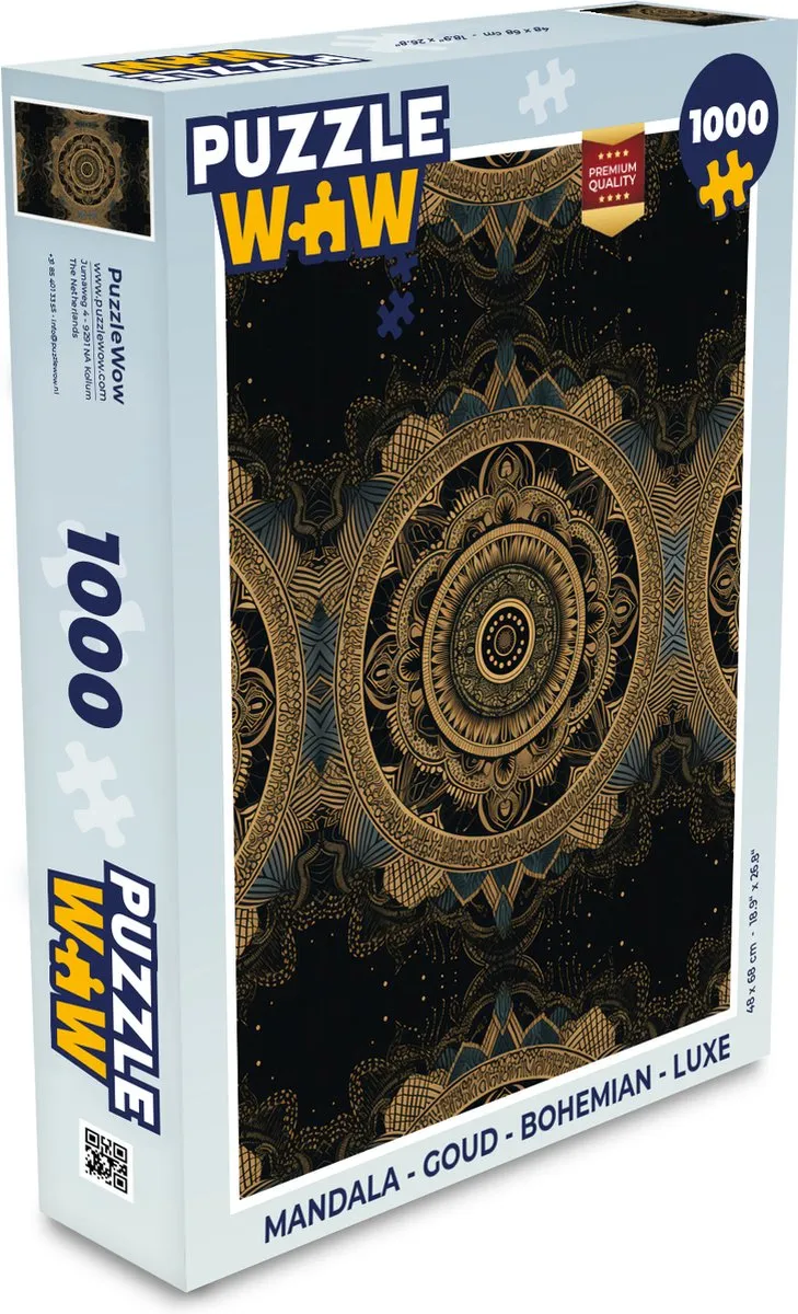 PuzzleWow Mandala Puzzel 1000 Stuks - Multicolor