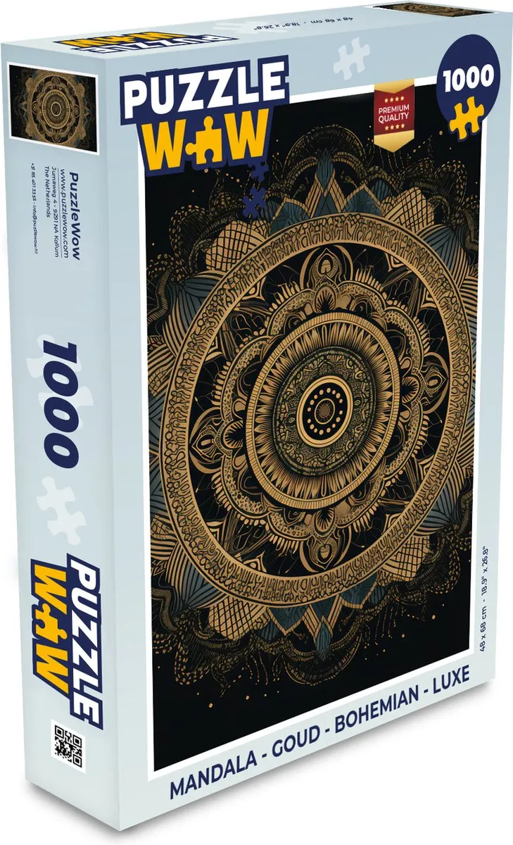 PuzzleWow Mandala Puzzel 1000 Stuks - Multicolor