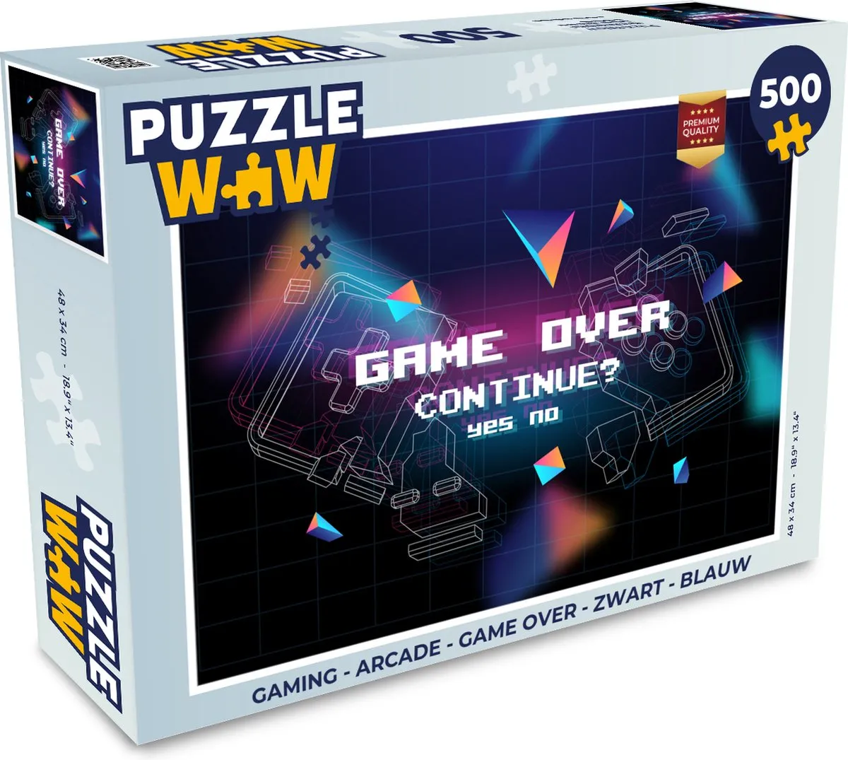 PuzzleWow Game Over Legpuzzel 500 Stuks - Multicolor