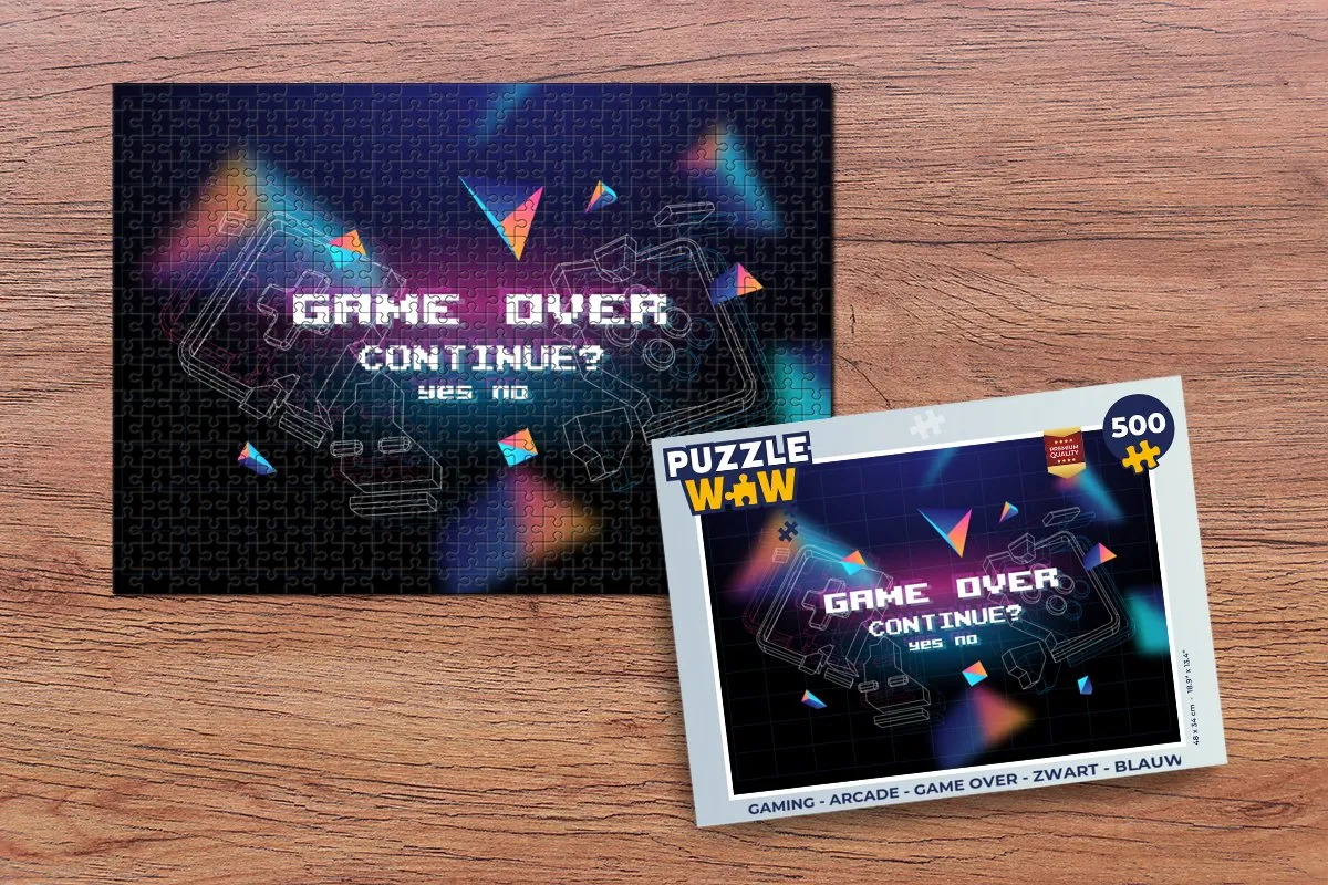 PuzzleWow Game Over Legpuzzel 500 Stuks - Multicolor
