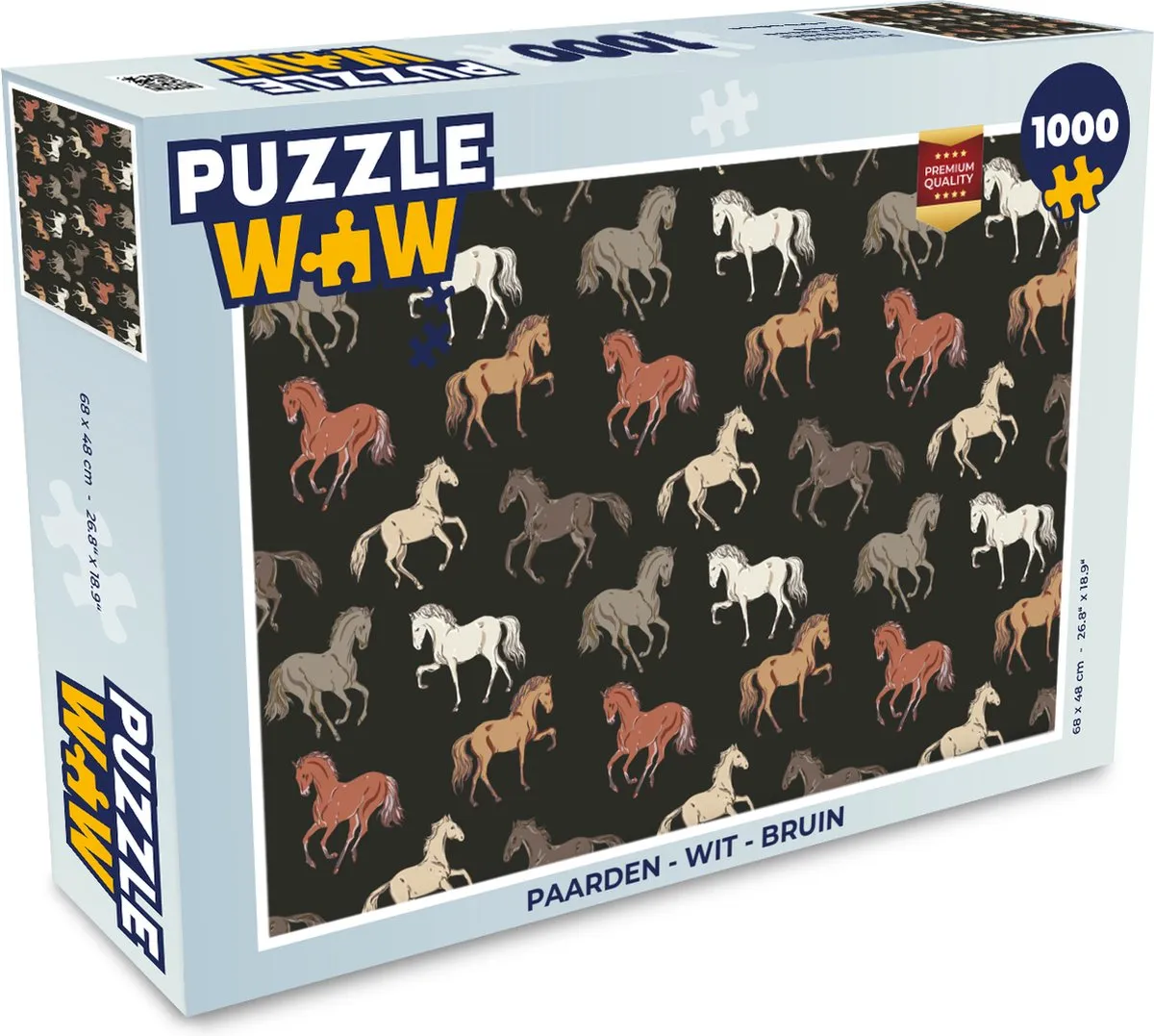 PuzzleWow Paarden Legpuzzel 1000 Stuks - Multicolor