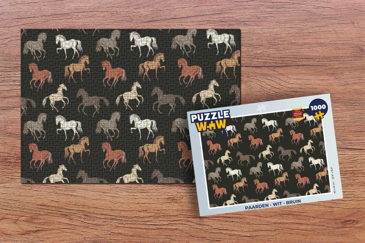 PuzzleWow Paarden Legpuzzel 1000 Stuks - Multicolor