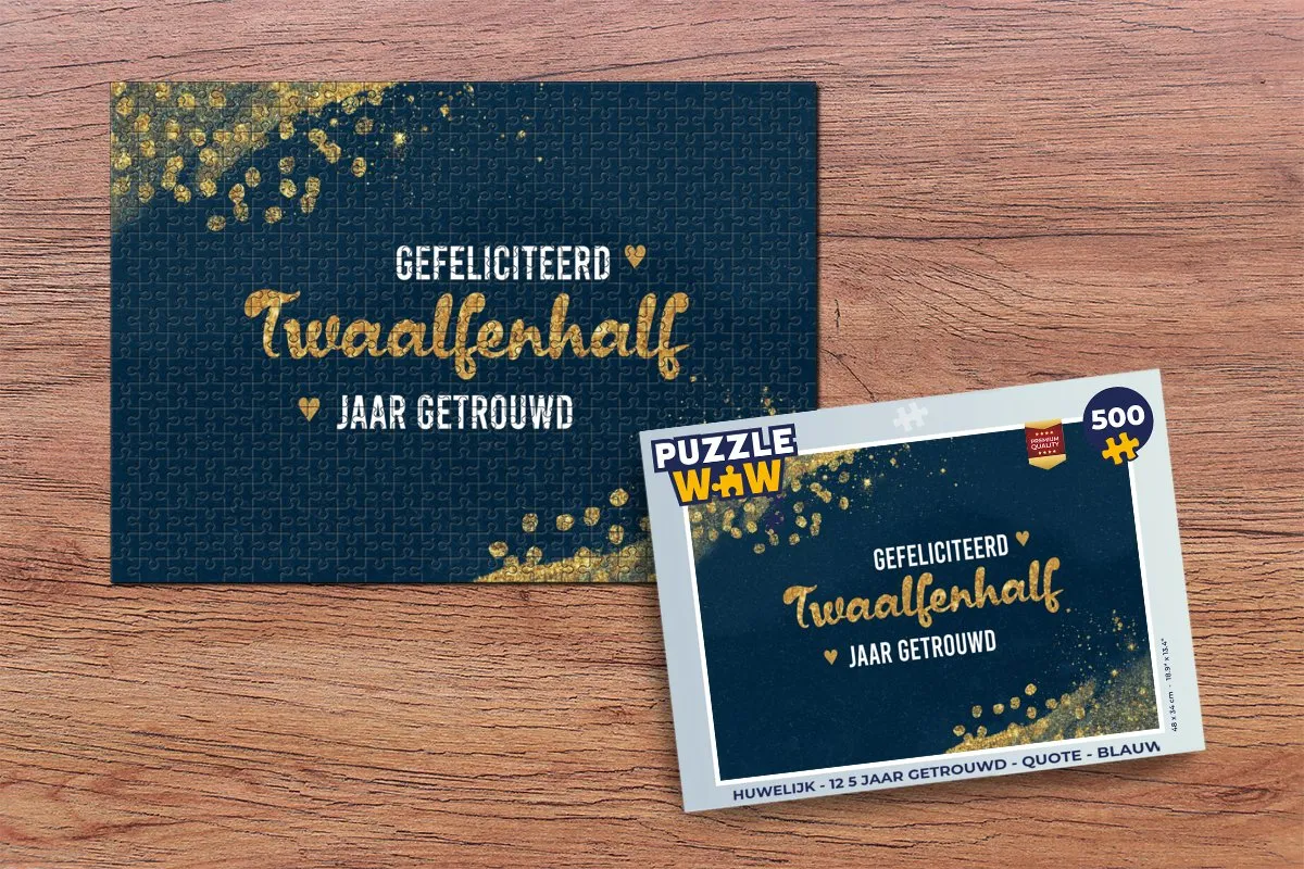 PuzzleWow Gefeliciteerd 12,5 Jaar Getrouwd Legpuzzel 500 Stuks - Multicolor