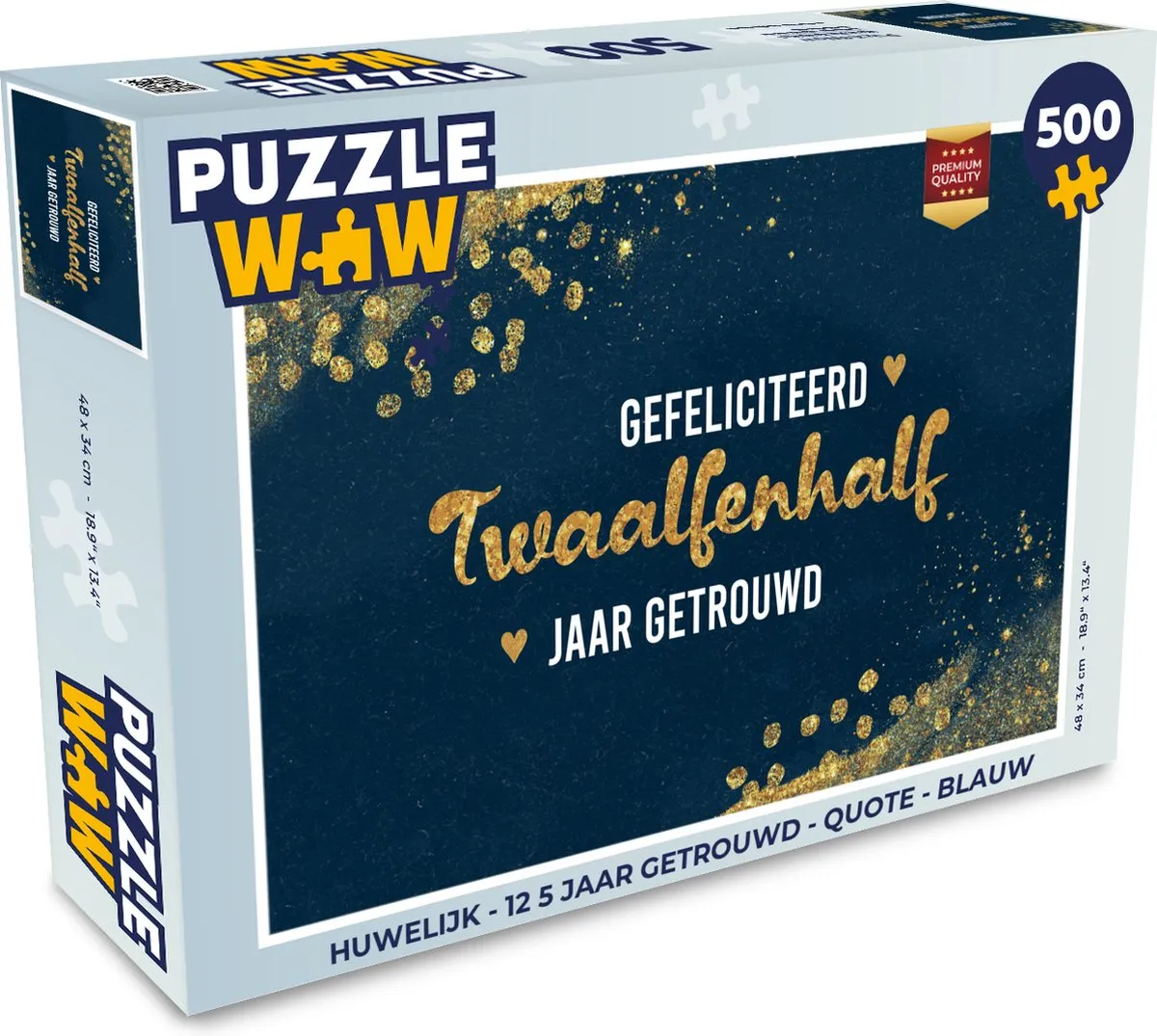 PuzzleWow Gefeliciteerd 12,5 Jaar Getrouwd Legpuzzel 500 Stuks
