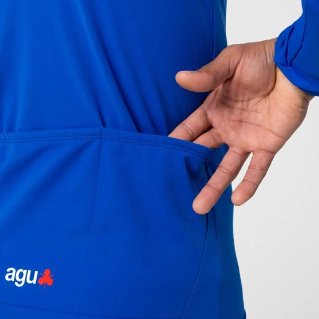 AGU Essential Thermo Wielrenshirt Heren M - Blauw - 3 Zakken - afbeelding 4 van 6