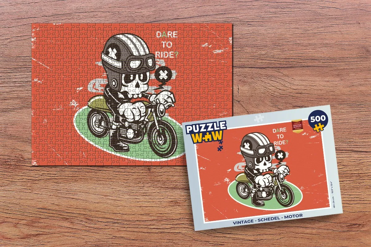 PuzzleWow Vintage Schedel Legpuzzel 500 Stuks - Multicolor