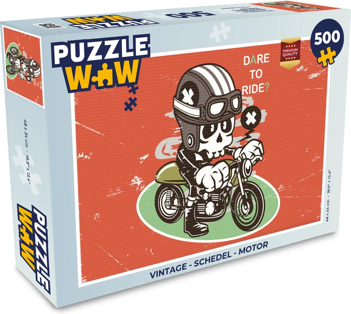 PuzzleWow Vintage Schedel Legpuzzel 500 Stuks