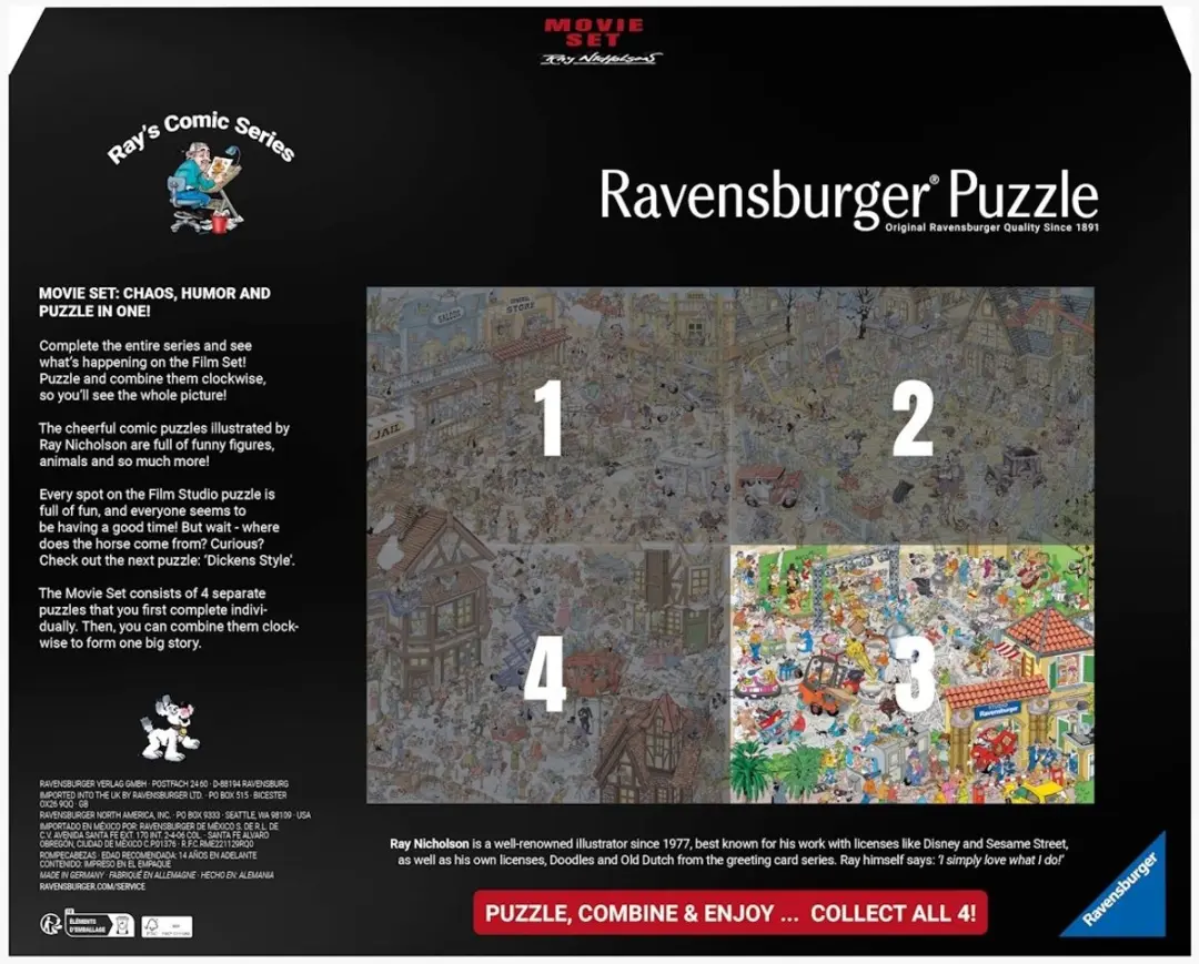 Ravensburger Dickens Style Movie Set 4 Puzzel 1000 Stukjes