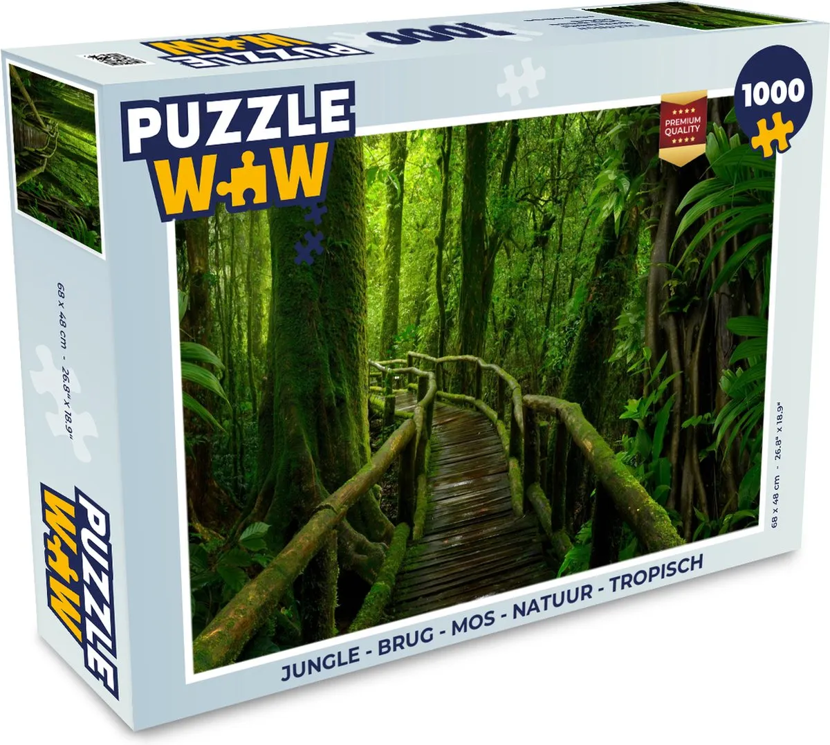 PuzzleWow Jungle Brug Natuur Legpuzzel 1000 Stuks - Multicolor