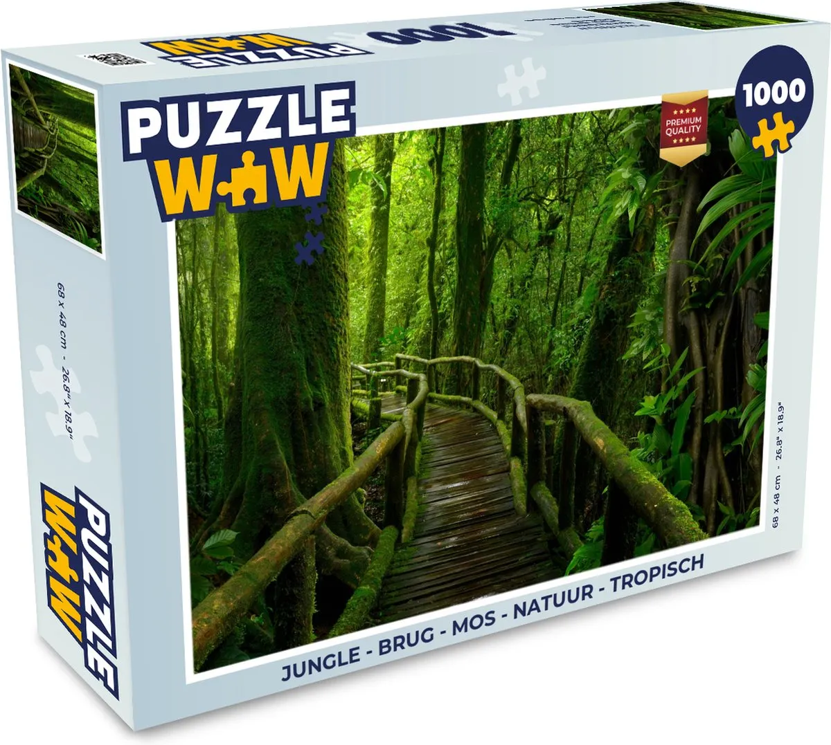 PuzzleWow Jungle Brug Natuur Legpuzzel 1000 Stuks - Multicolor