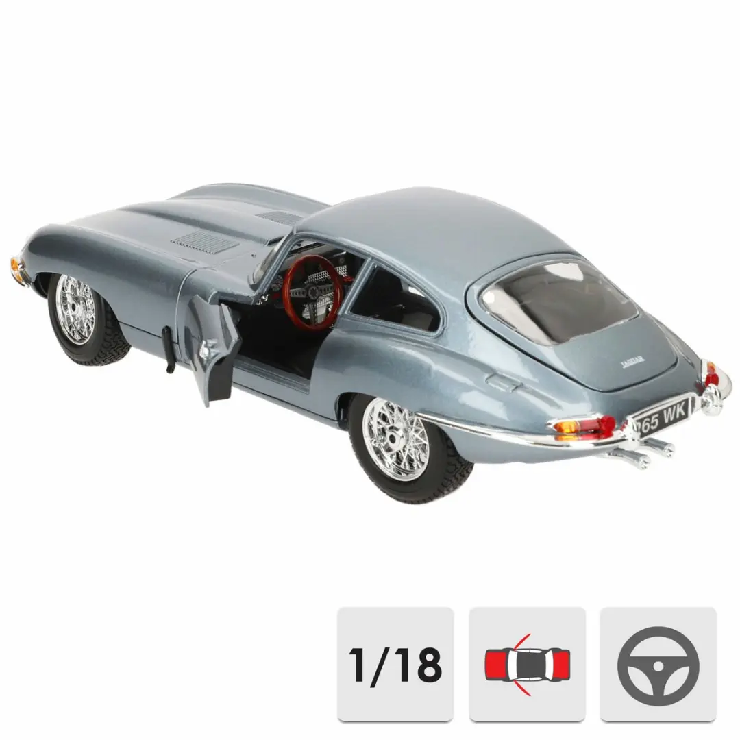 Bburago Jaguar E-Type Coupe 1:18 - Zilver - afbeelding 6 van 6