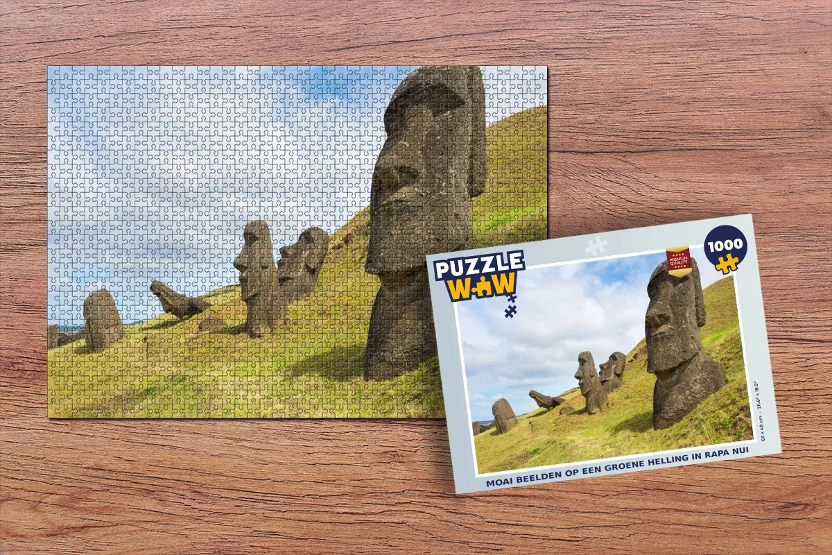 PuzzleWow Legpuzzel Moai Rapa Nui 1000 Stuks - Multicolor