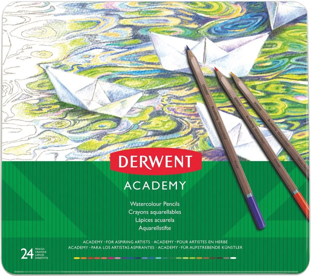 Derwent aquarelpotlood Academy , blik van 24 stuks in geassorteerde kleuren 3 st