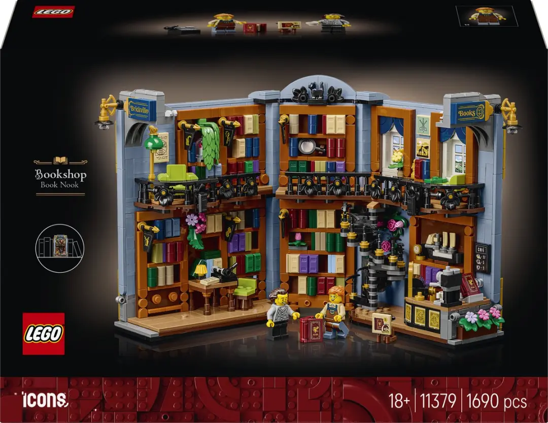 LEGO Icons Boekensteun: Boekhandel Bouwpakket voor Volwassenen en Woondecoratie