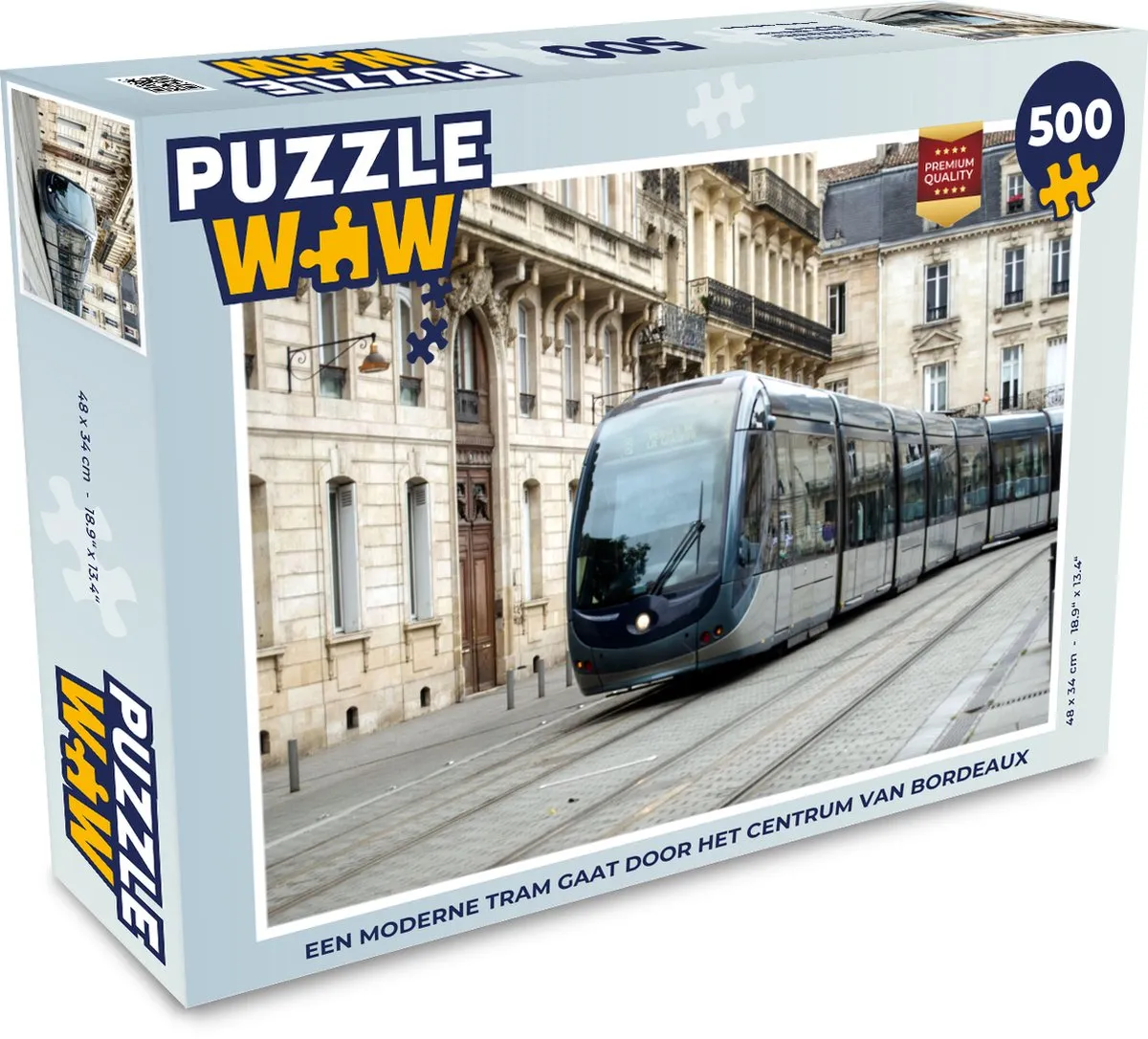 PuzzleWow Bordeaux Tram Legpuzzel 500 Stuks - Multicolor