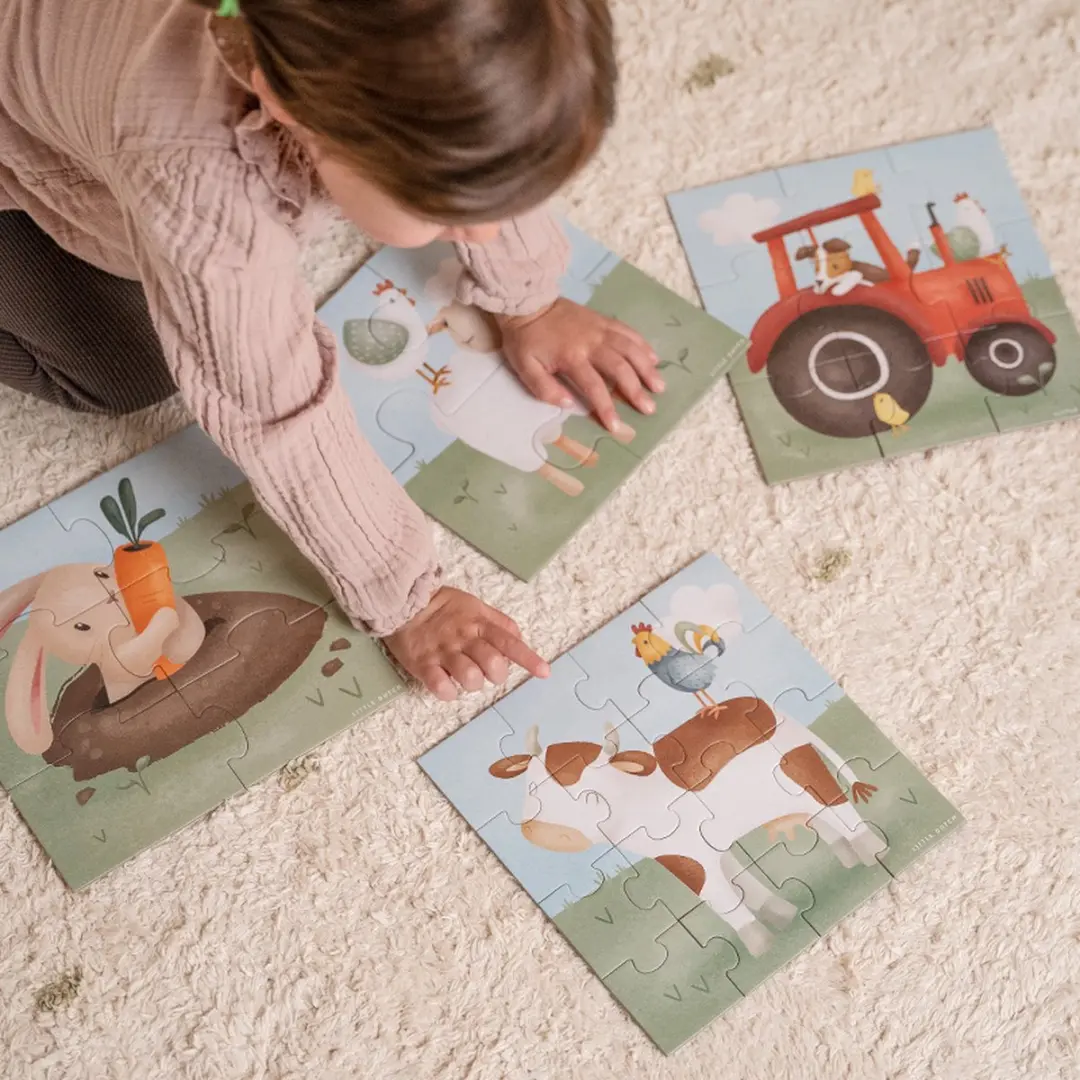 Little Dutch Little Farm 4-in-1 Puzzel - Groen