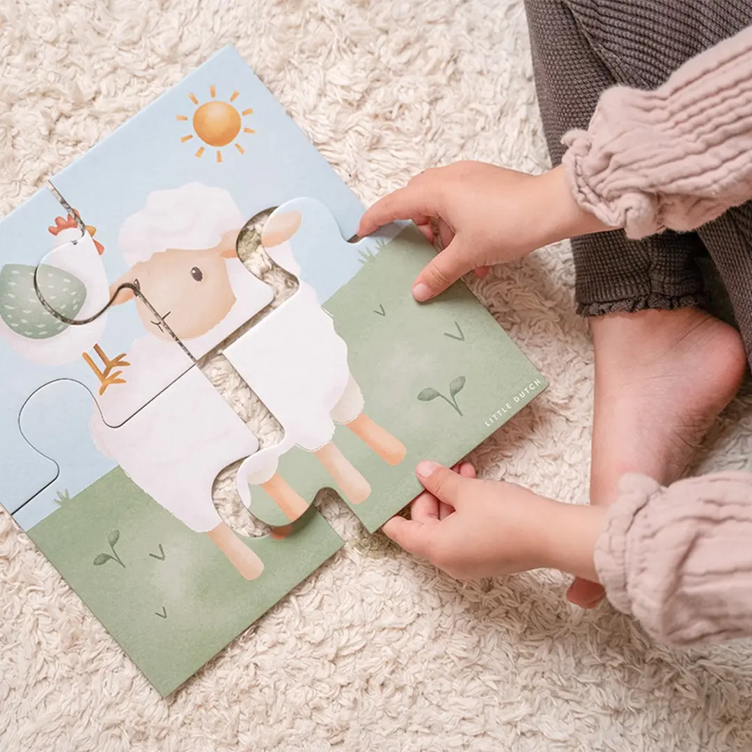 Little Dutch Little Farm 4-in-1 Puzzel - Groen