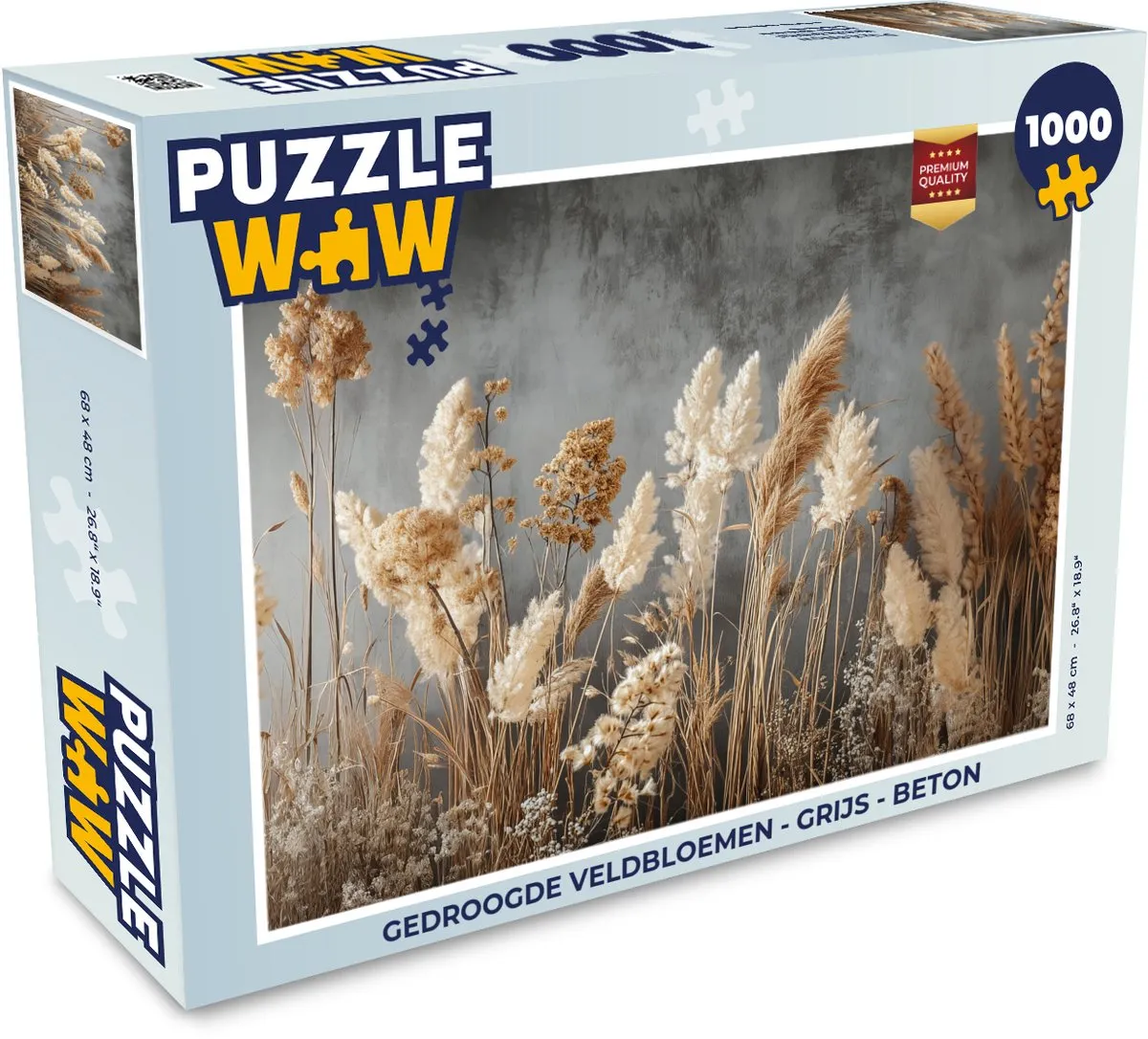 PuzzleWow Veldbloemen Beton Legpuzzel 1000 Stuks
