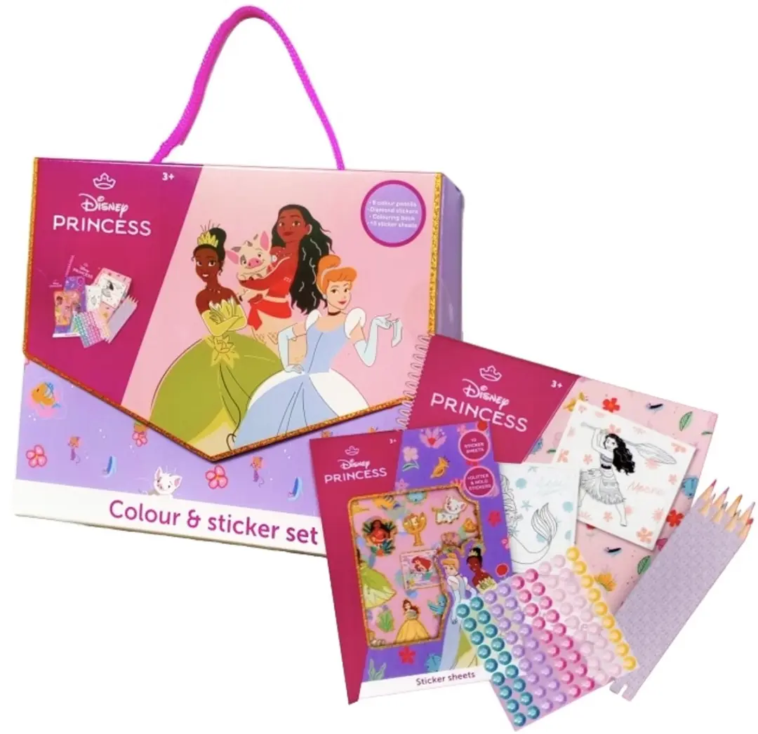 Kleur- en stickerset "Princess"