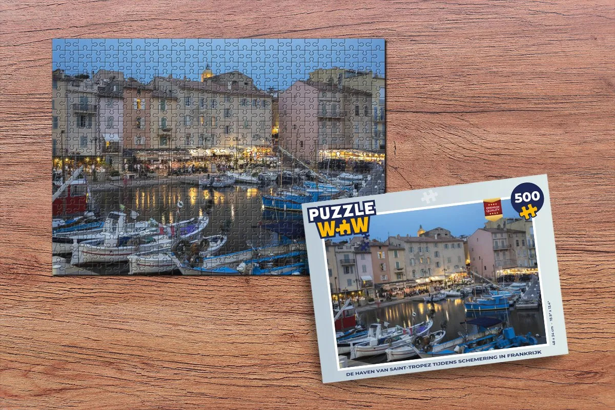 PuzzleWow Legpuzzel De haven van Saint-Tropez - 500 Stuks - Multicolor