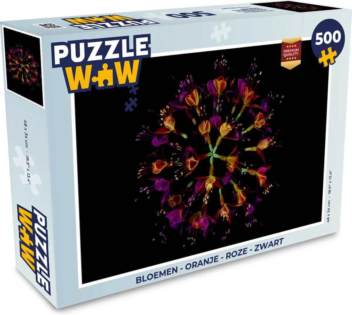 PuzzleWow Bloemen Legpuzzel 500 Stuks - Multicolor
