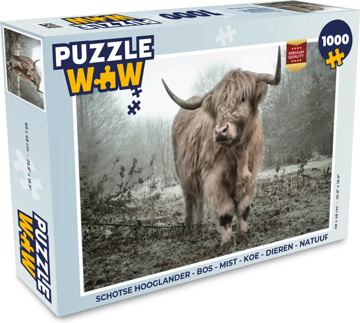 PuzzleWow Schotse Hooglander Legpuzzel 1000 Stuks - Multicolor