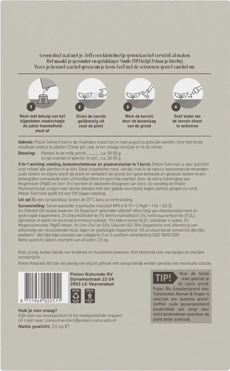 Pokon Tuinmest 3-in-1 2,5kg - afbeelding 3 van 3