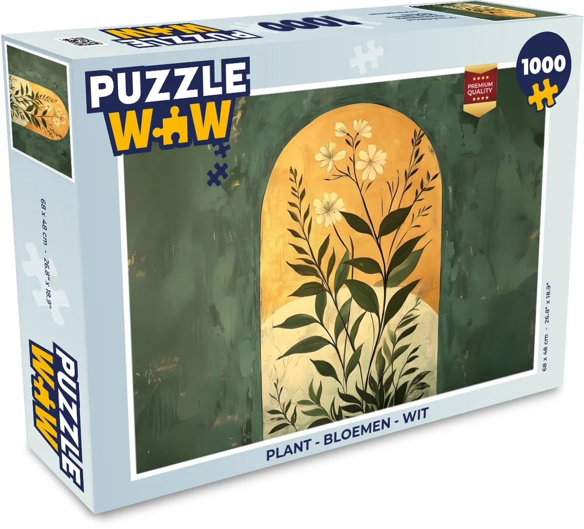 PuzzleWow Planten - Bloemen Legpuzzel 1000 Stuks - Wit