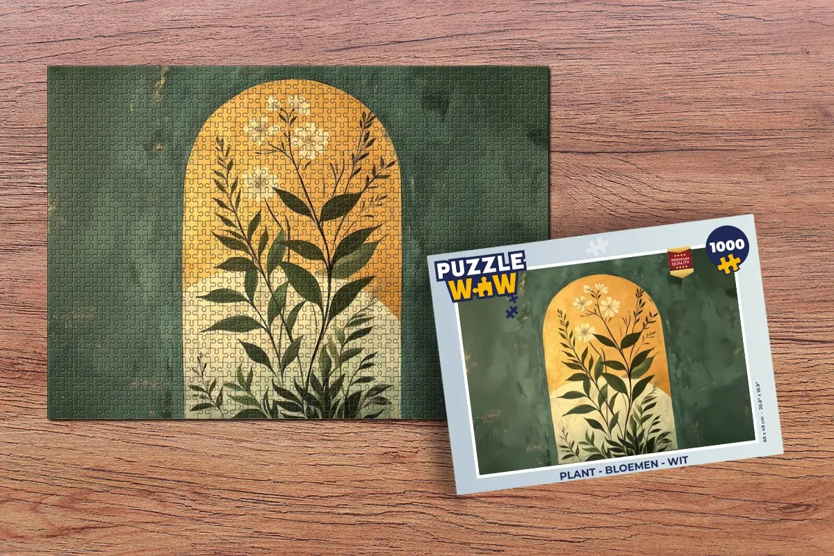 PuzzleWow Planten - Bloemen Legpuzzel 1000 Stuks - Wit