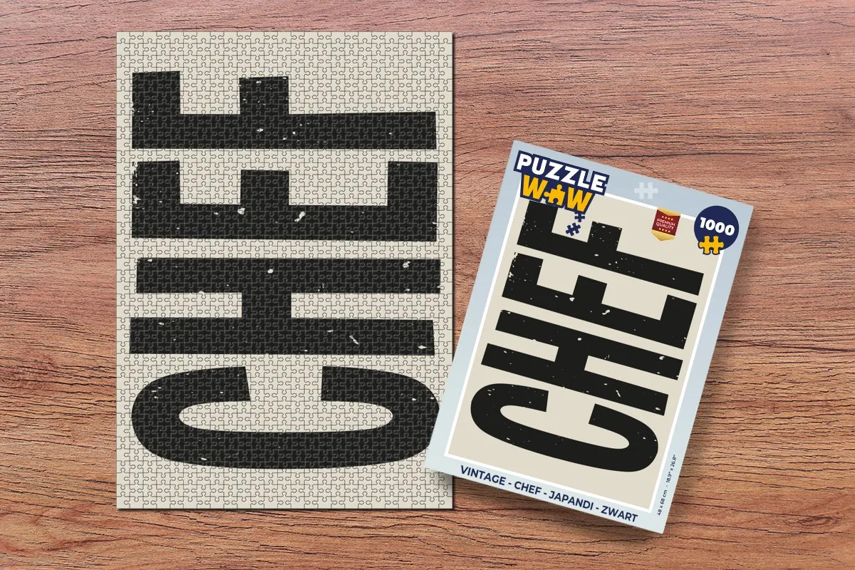 PuzzleWow Vintage Chef Legpuzzel 1000 Stuks - Zwart