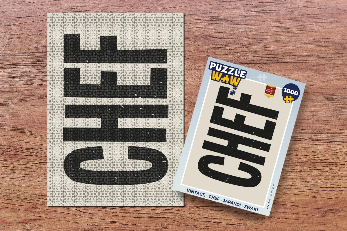PuzzleWow Vintage Chef Legpuzzel 1000 Stuks - Zwart