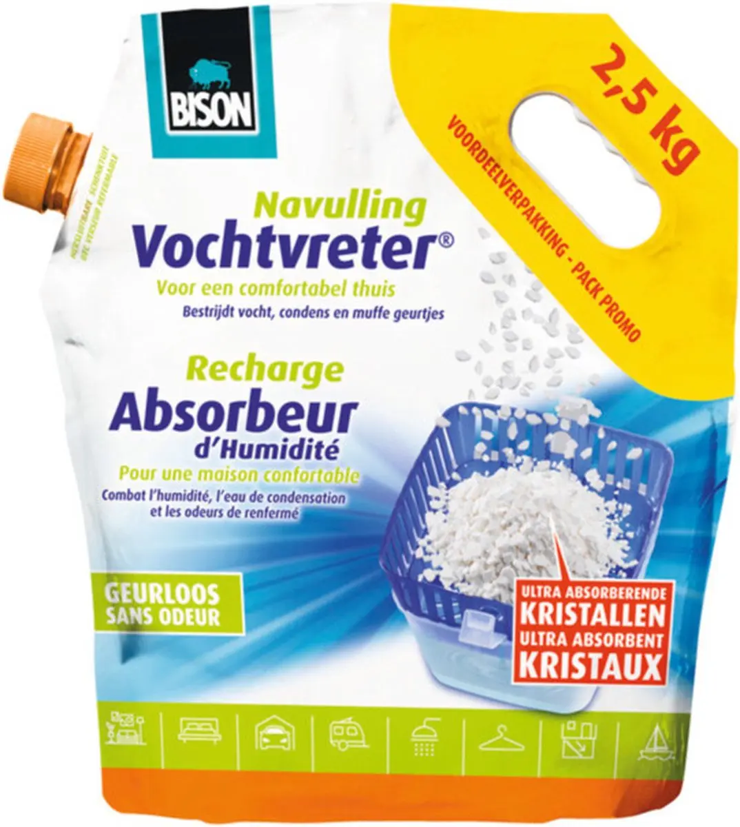 Bison Vochtvreter Losse Kristallen Neutraal 2.5kg